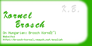 kornel brosch business card